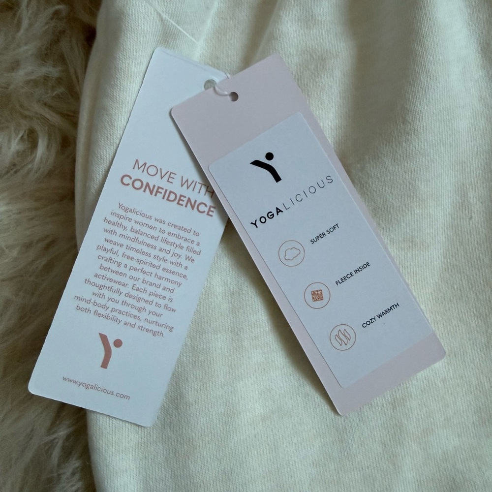 Yogalicious Cream Drawstring Track Pants - Picture 11 of 11